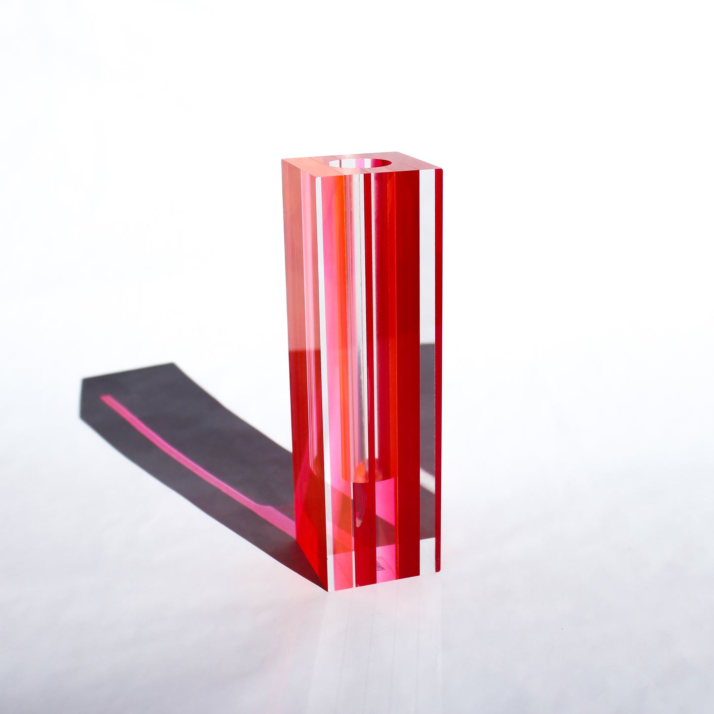 Canetti Acrylic Flower Vase in Orange/Red