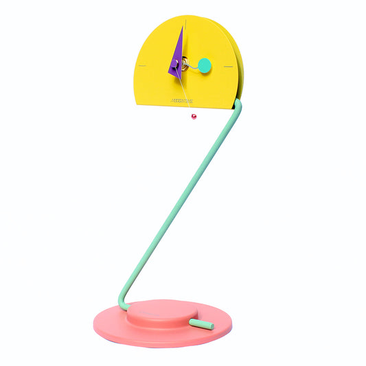 Peacock Desk Clock in Yellow