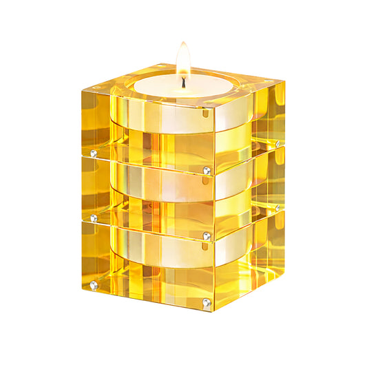 Magnetic Acrylic Tea Candle Holders - Orange/Yellow Set of 3